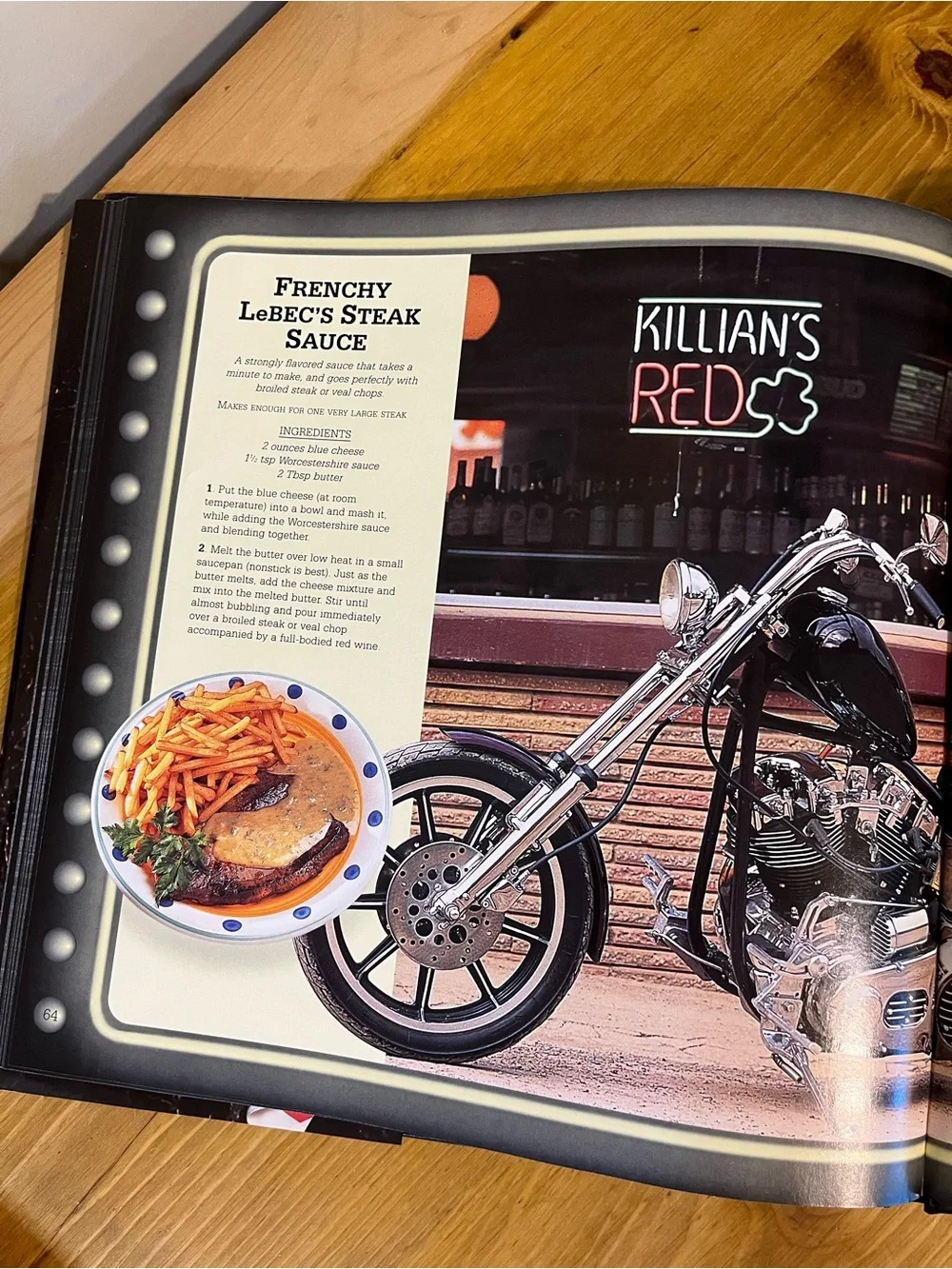 The Harley Biker's Cookbook by Owen Rossan 75 pgs recipes & Harley motorcycles